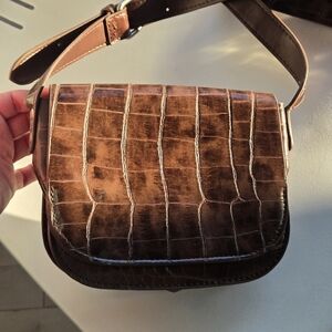 Urban Outfitters faux croc purse Brown